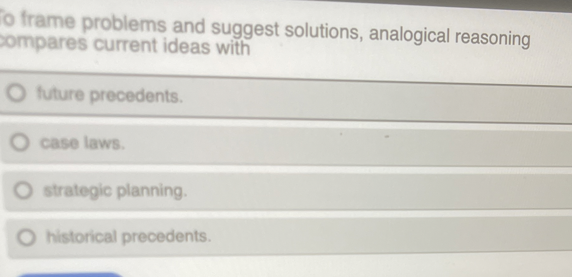  of frame problems and suggest solutions, analogical reasoning ompares current ideas