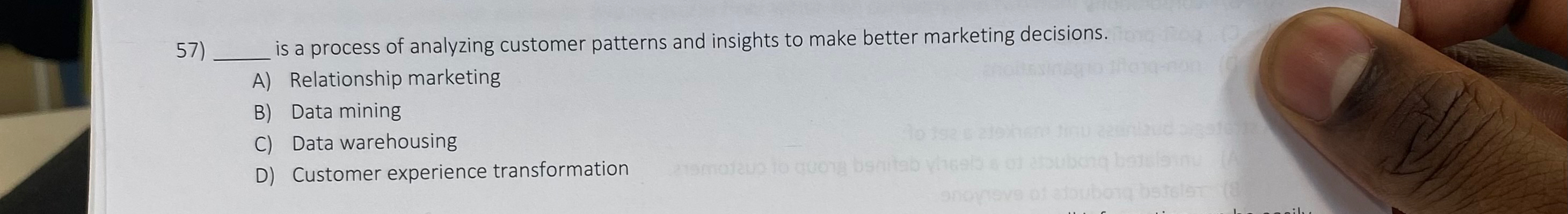  q, is a process of analyzing customer patterns and insights to