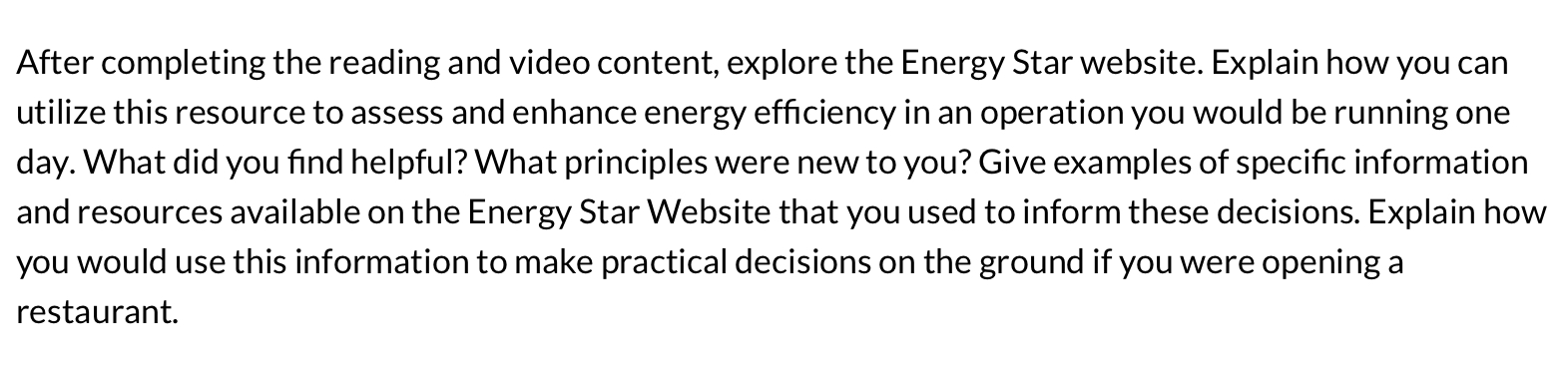  After completing the reading and video content, explore the Energy Star