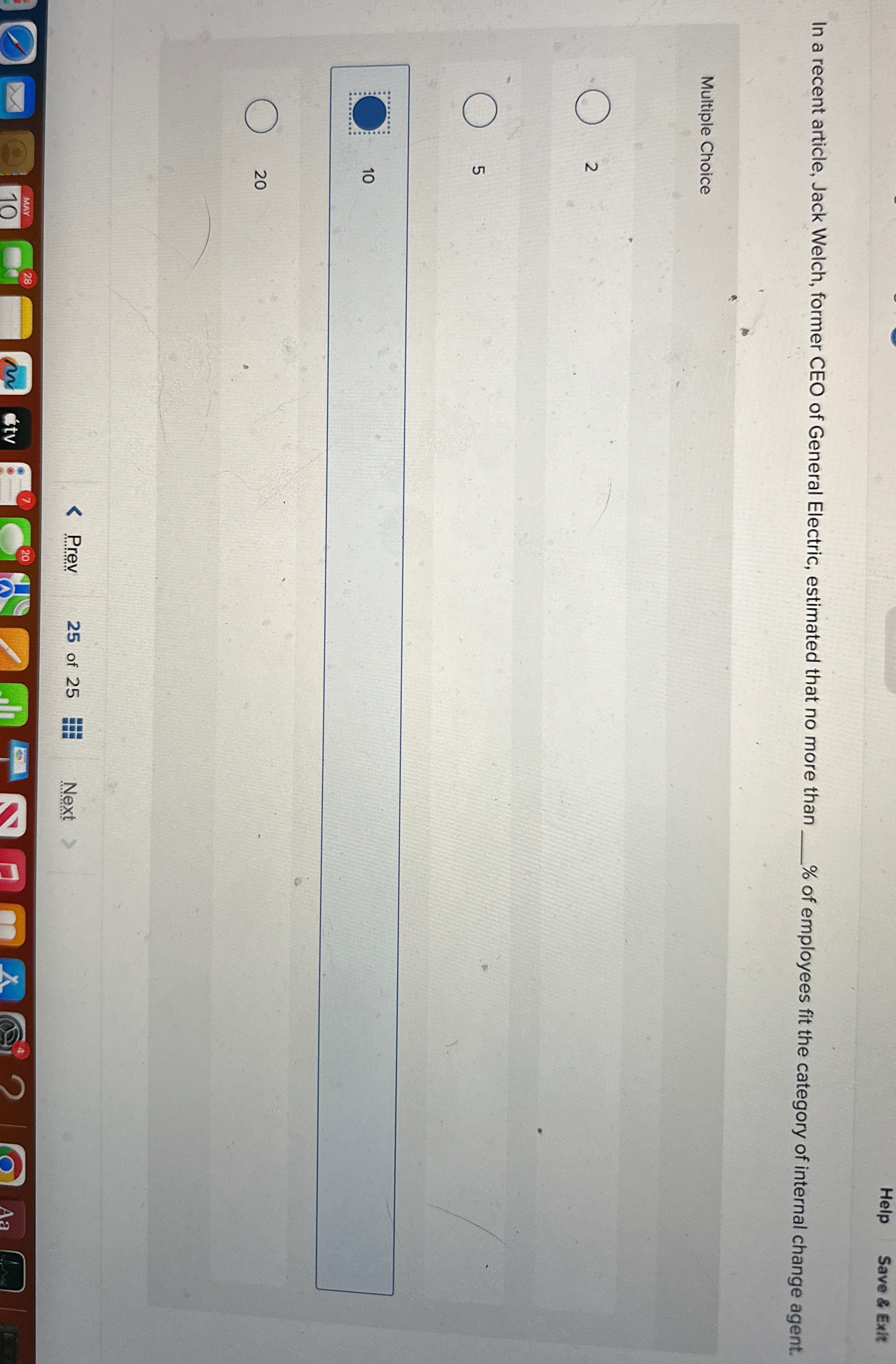  Help Save & Exit In a recent article, Jack Welch, former