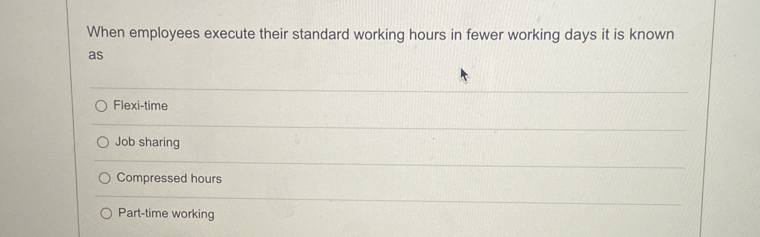  When employees execute their standard working hours in fewer working days