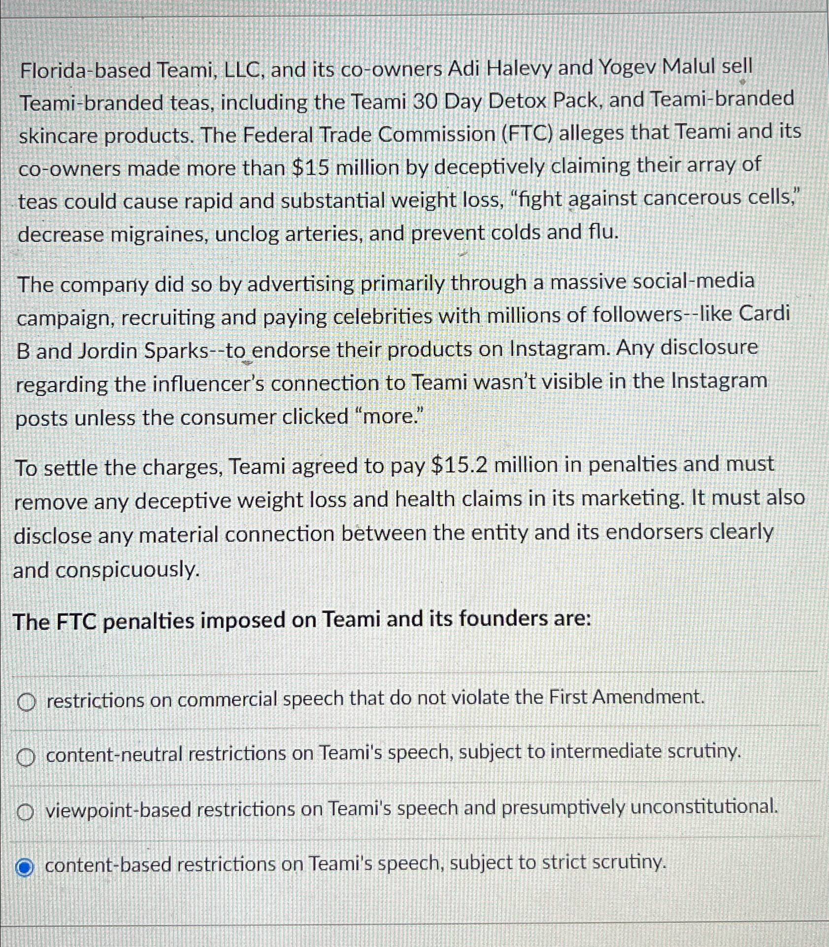  Florida-based Teami, LLC, and its co-owners Adi Halevy and Yogev Malul