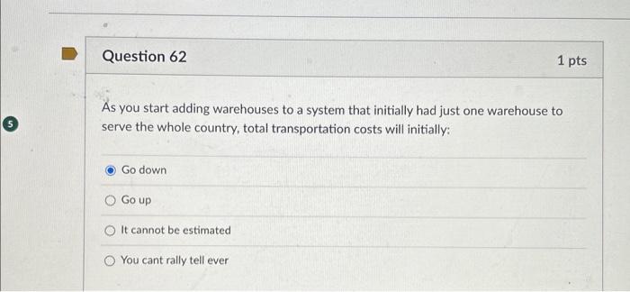  As you start adding warehouses to a system that initially had