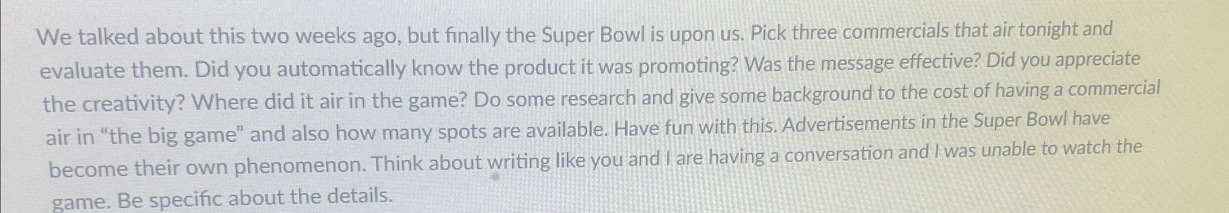  We talked about this two weeks ago, but finally the Super