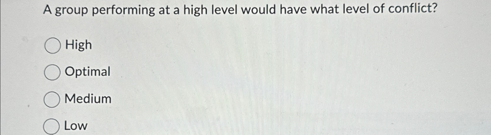  A group performing at a high level would have what level