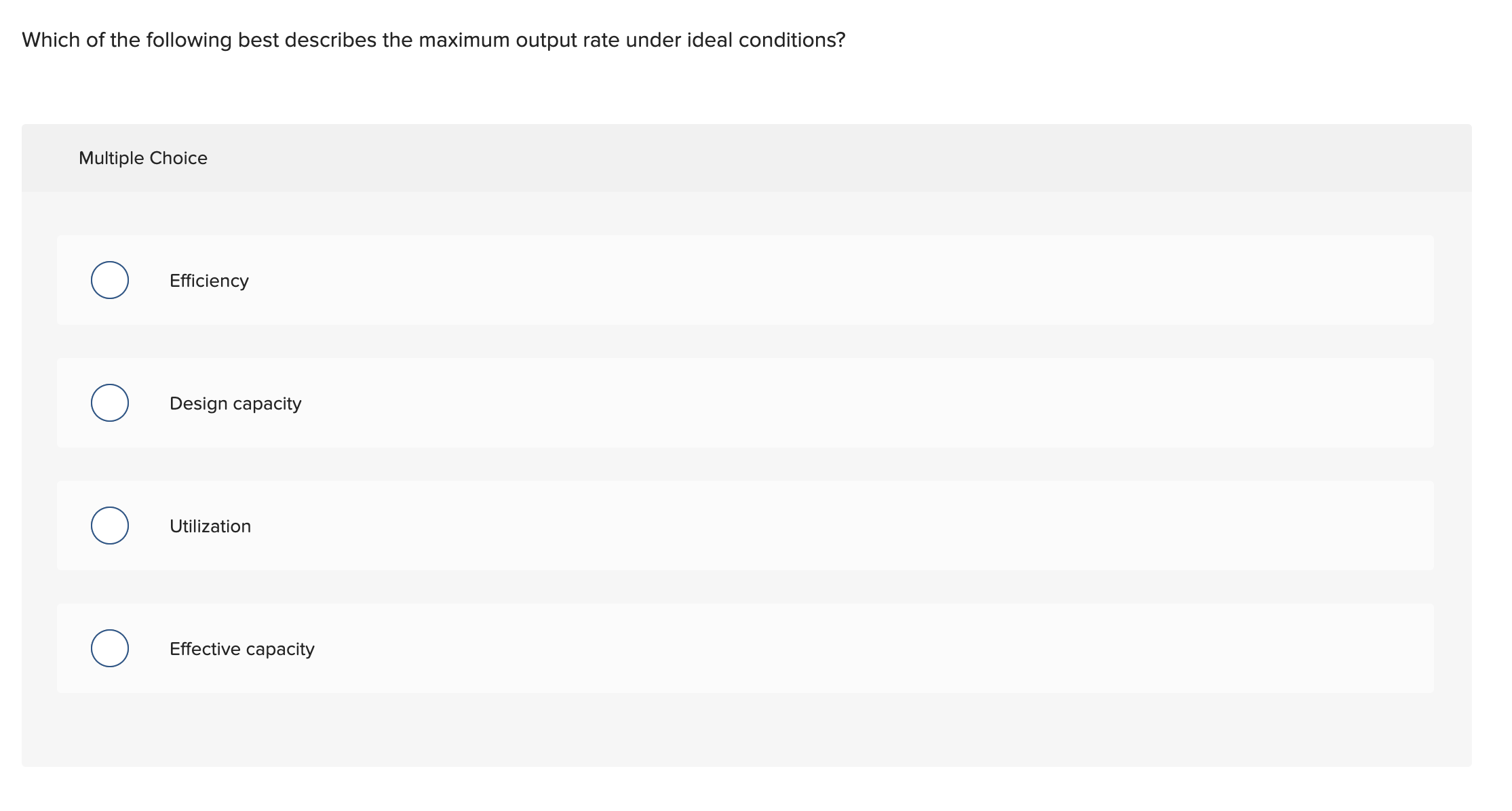  The maximum possible outcome that can be sustained given operating hours,