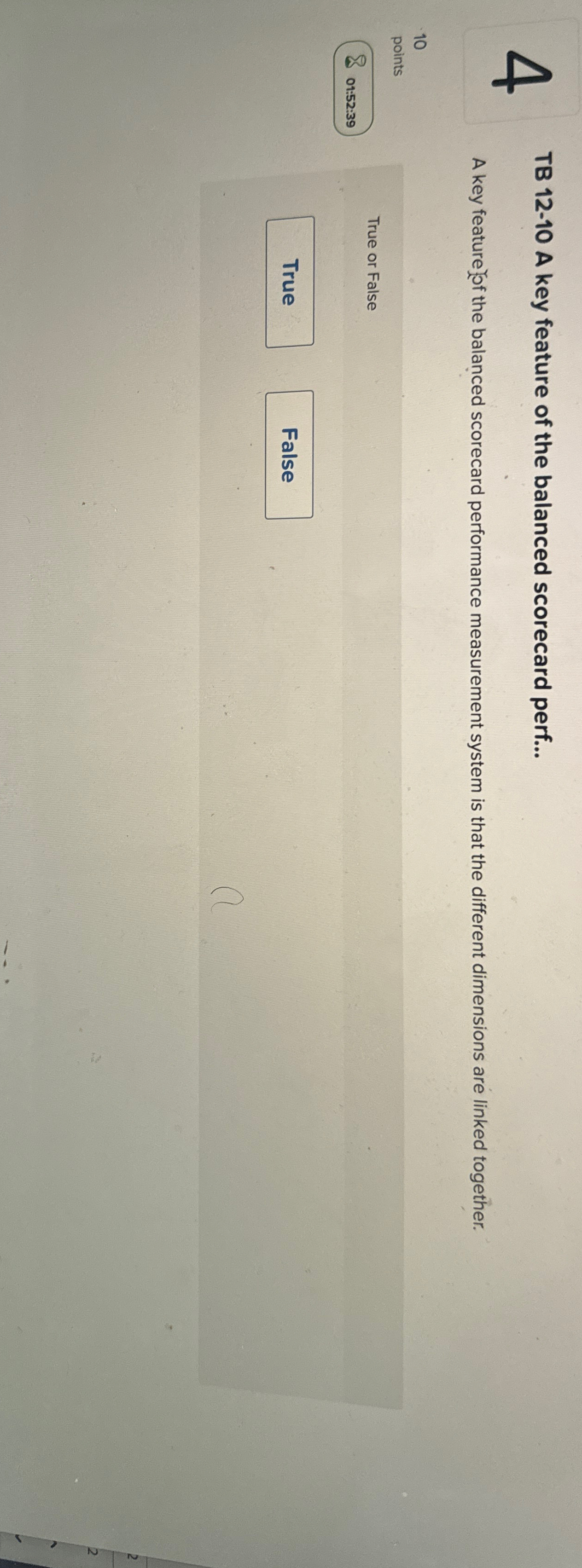  4 TB 12-10 A key feature of the balanced scorecard perf...