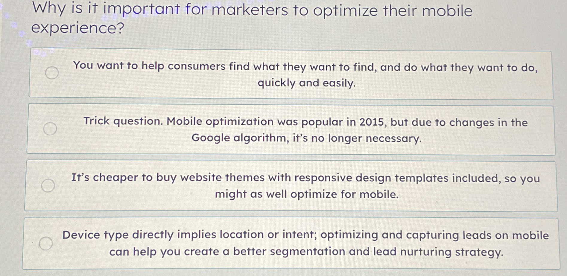  Why is it important for marketers to optimize their mobile experience?