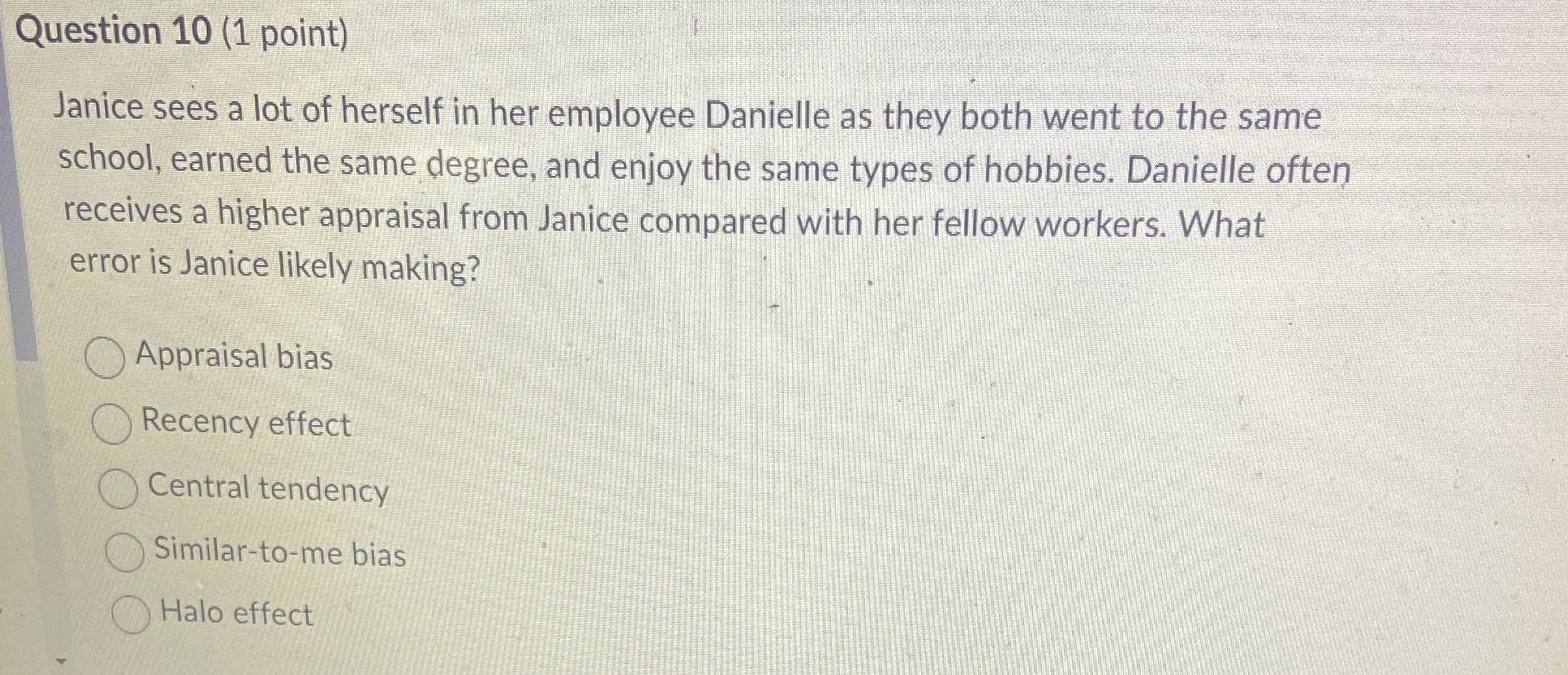 Question 10(1 point) Janice sees a lot of herself in her