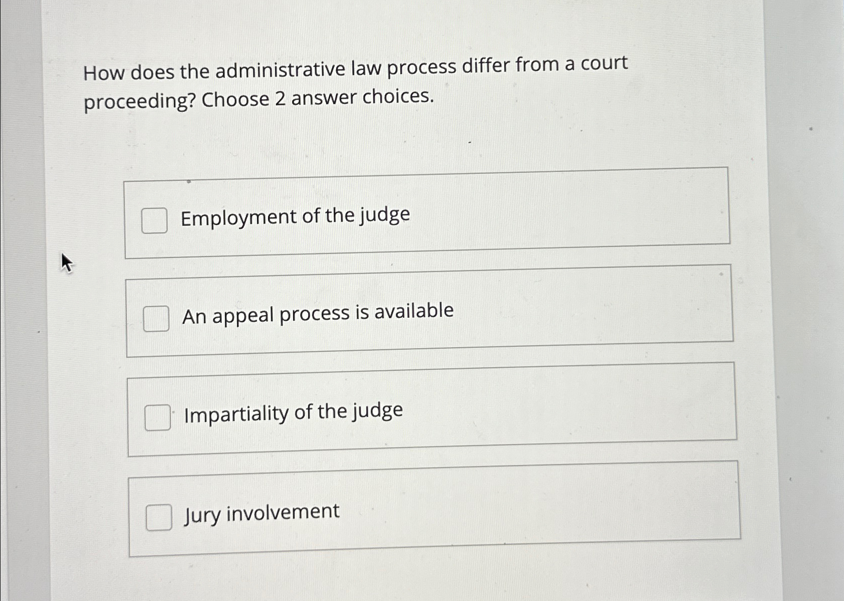  How does the administrative law process differ from a court proceeding?