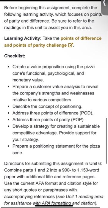 Unit 6 Assignment should include a 4- to 5-page informative essay (with