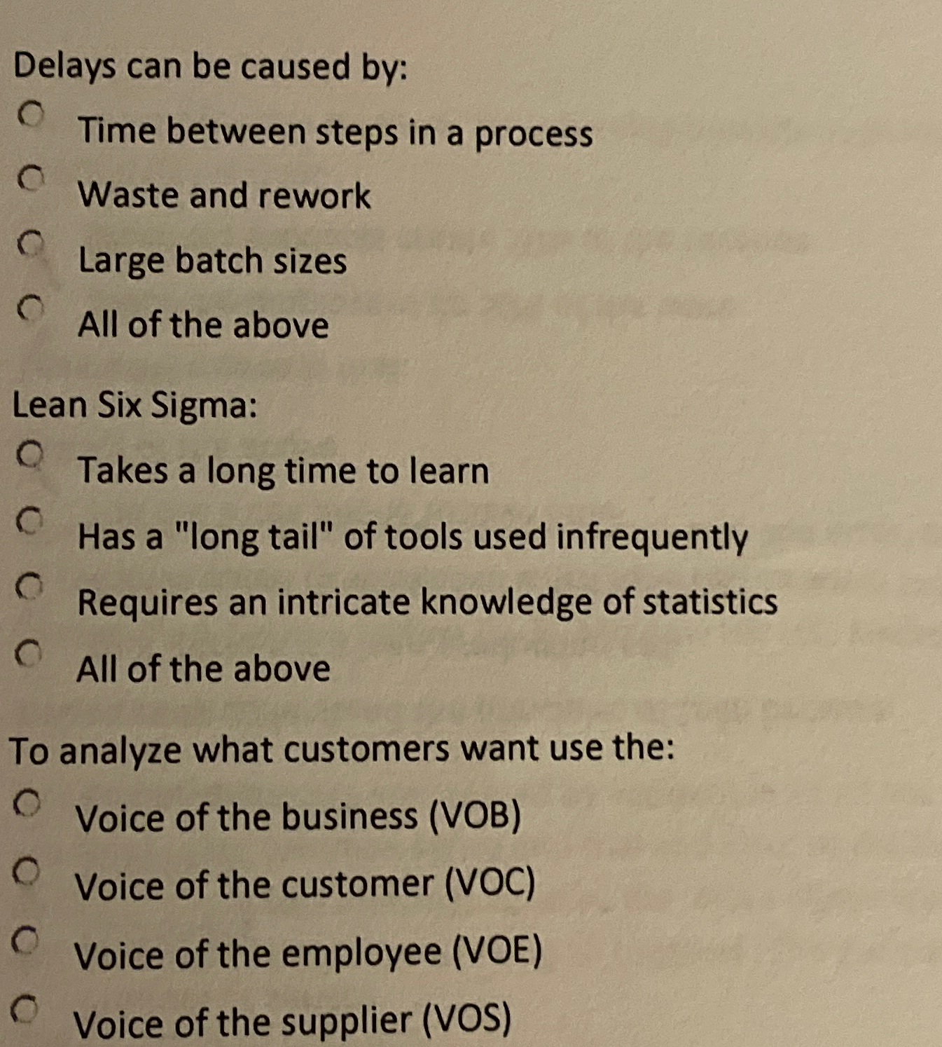  Delays can be caused by: Time between steps in a process