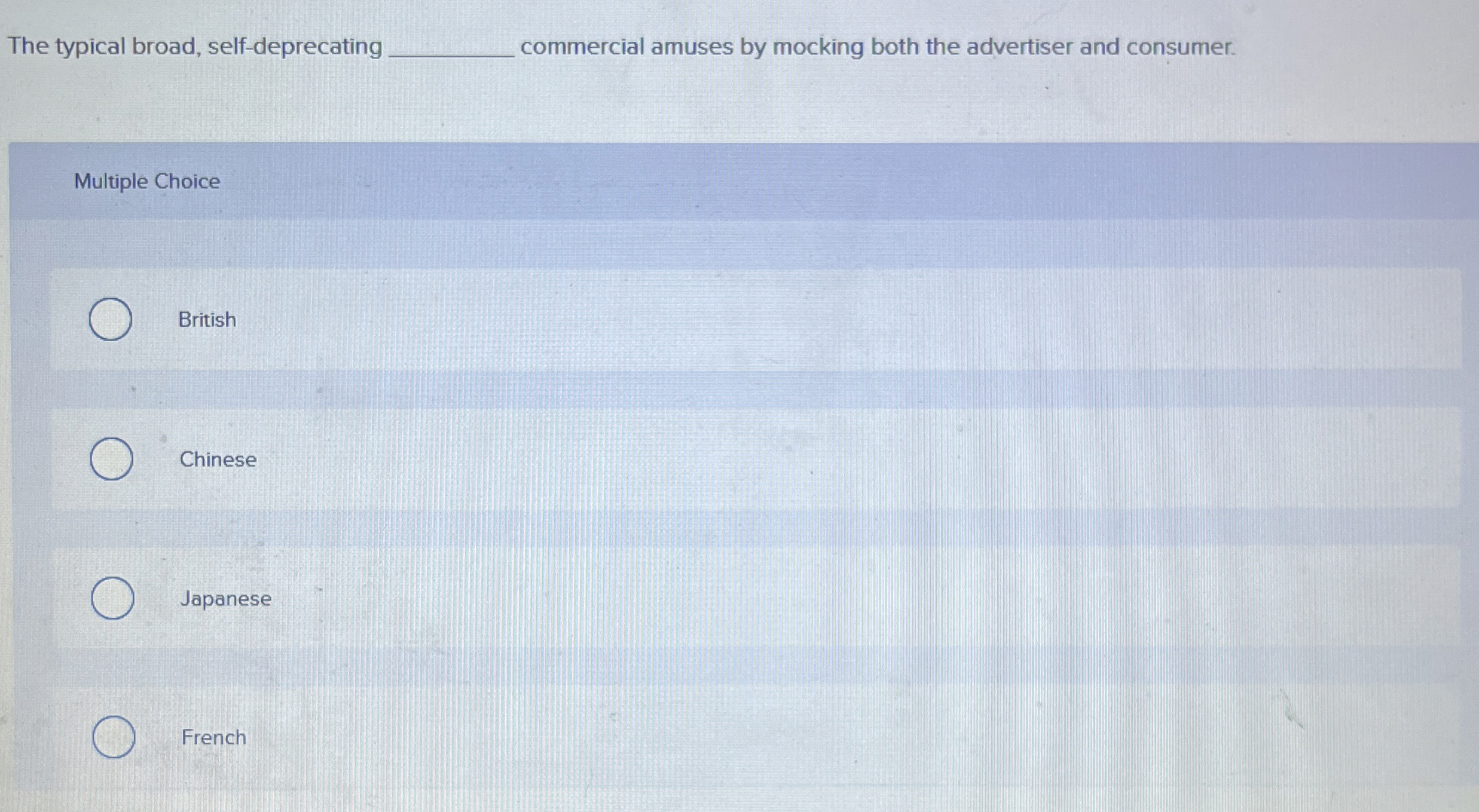  The typical broad, self-deprecating commercial amuses by mocking both the advertiser