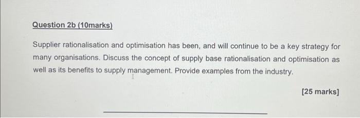  Supplier rationalisation and optimisation has been, and will continue to be