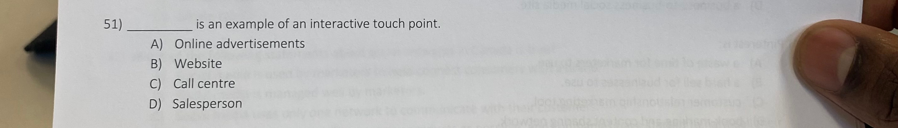  is an example of an interactive touch point. A) Online advertisements