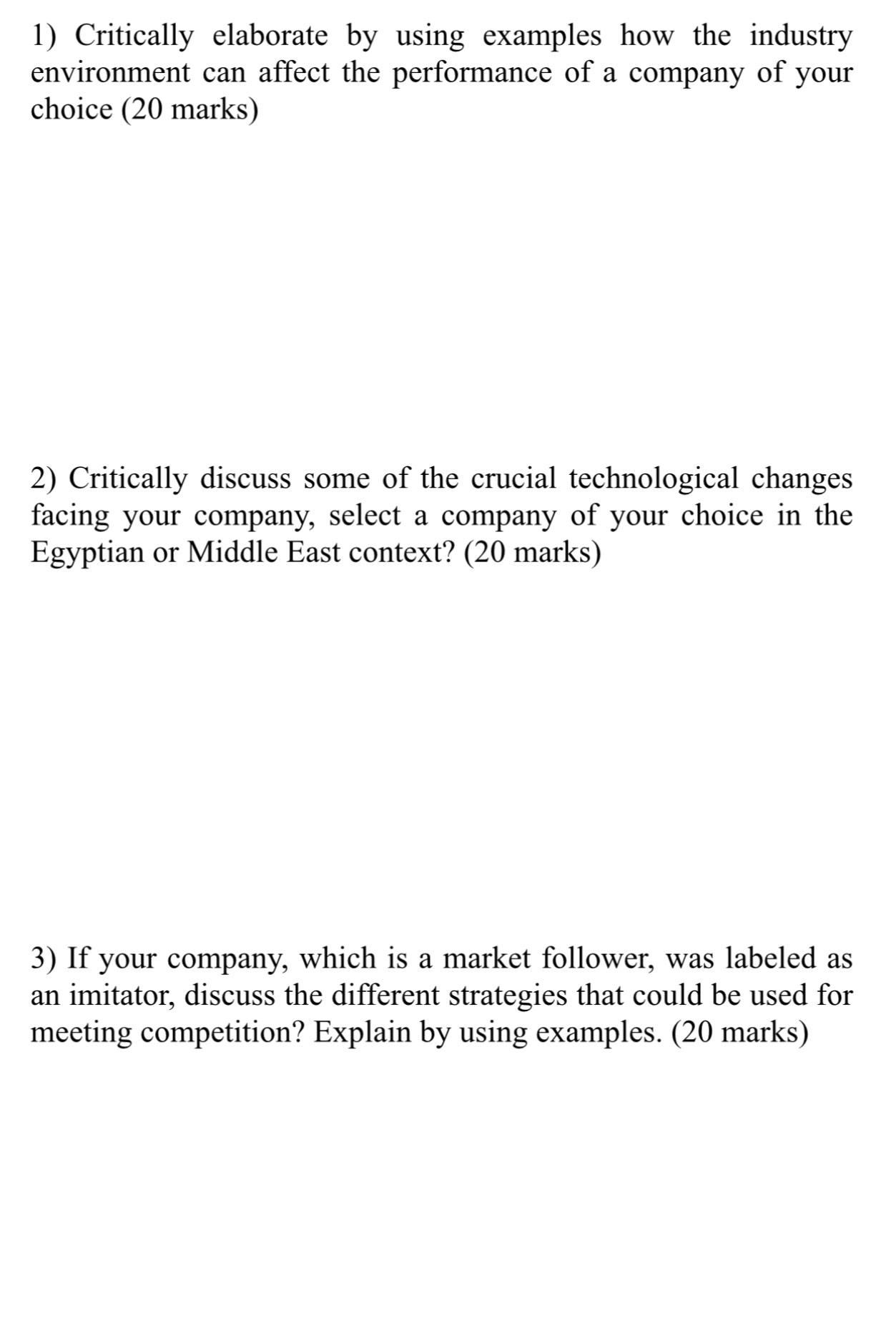  Critically elaborate by using examples how the industry environment can affect