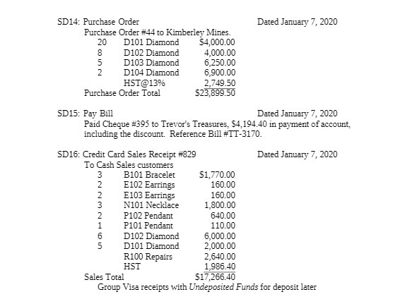  SD14: Purchase Order Dated January 7, 2020 Purchase Order #44 to