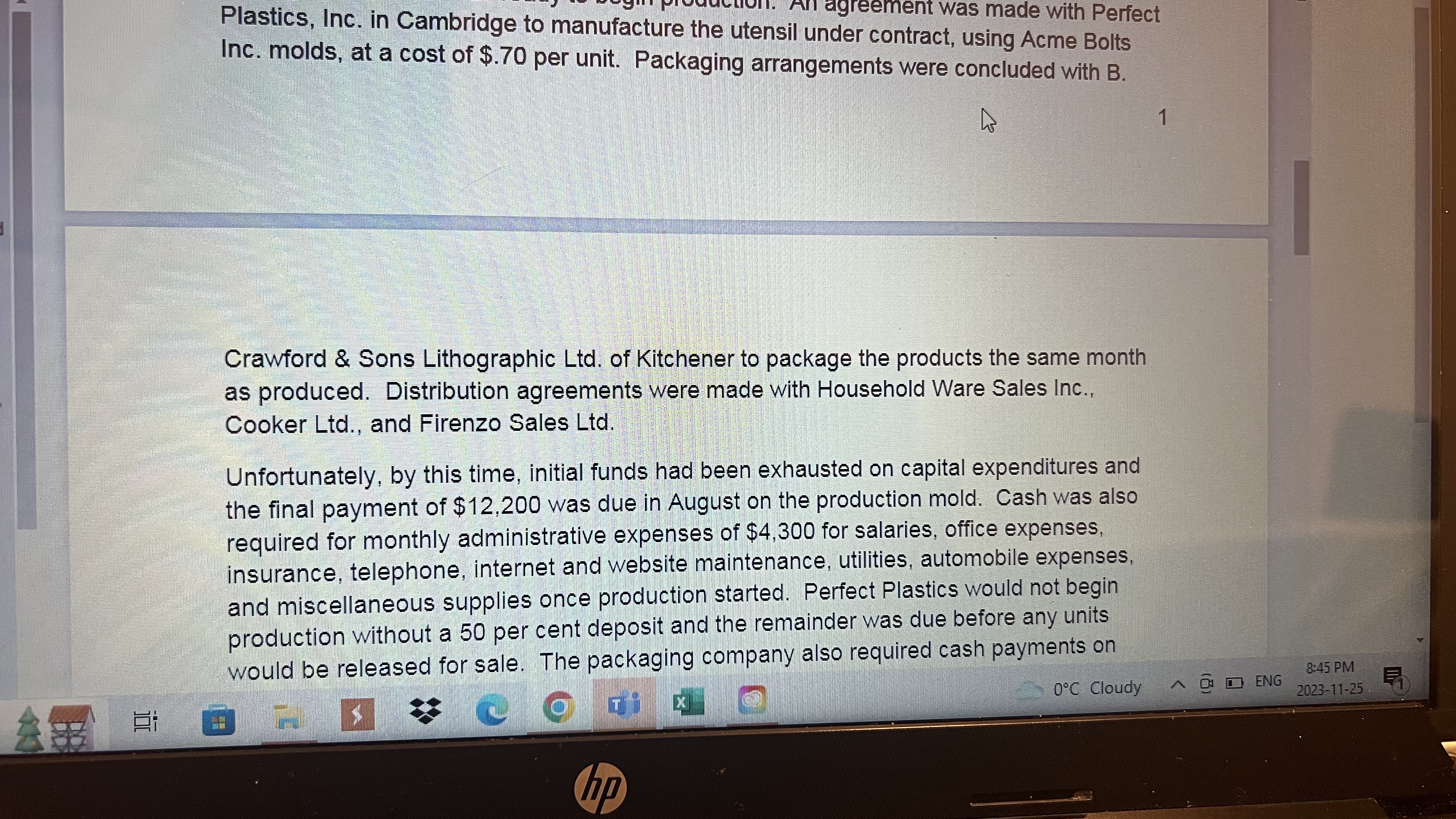 Payable $12,200 Equity Common Stock 34,395 Total liabilities and Equity $ 46,595A