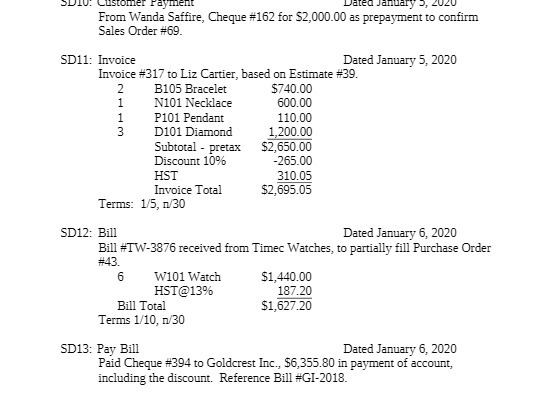 31/10. Customer Payment Dated January >, 2020 From Wanda Saffire, Cheque
