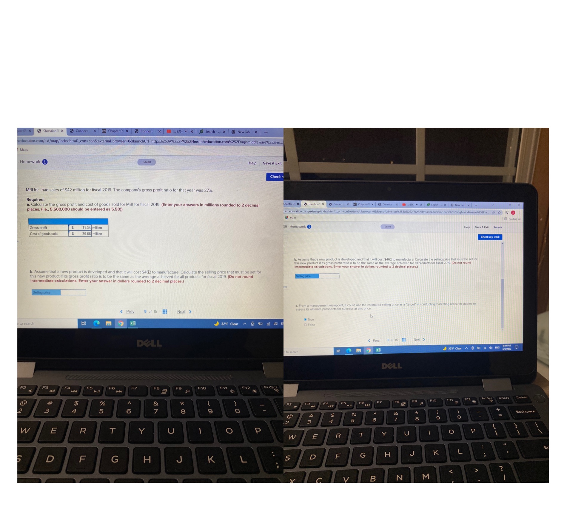  ter Of * & Question 5 x & Connect * il