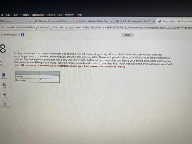 wonder=Daicur $6253A325289252Fnewconnect.mneducation. com%% 262FF/activityiquestip Init 1 Lab Homework @ 10 A manufacturer
