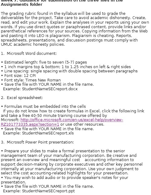  Assignments folder The grading rubric found in the syllabus will be