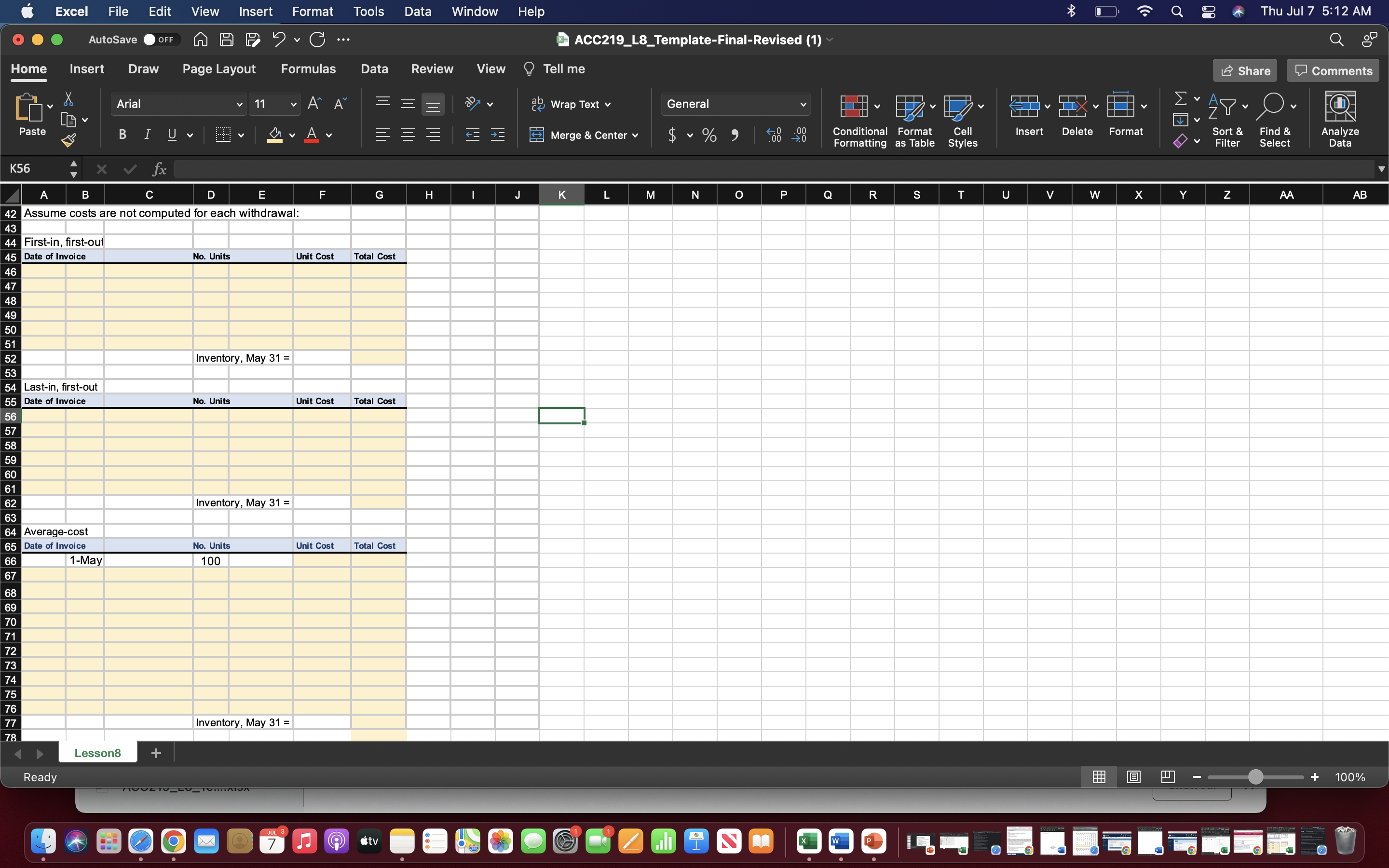 * Thu Jul 7 5:12 AM AutoSave OFF MAP ? C ...