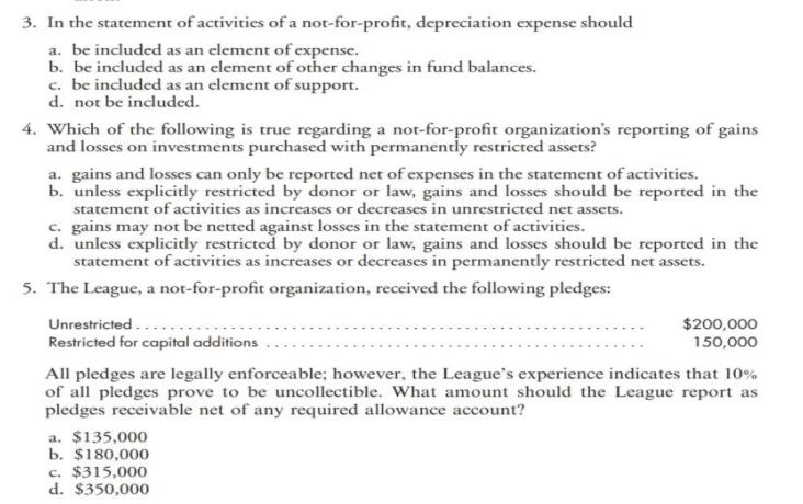 answer for each of the following multiple-choice items. (Nos. 2-4 are AICPA