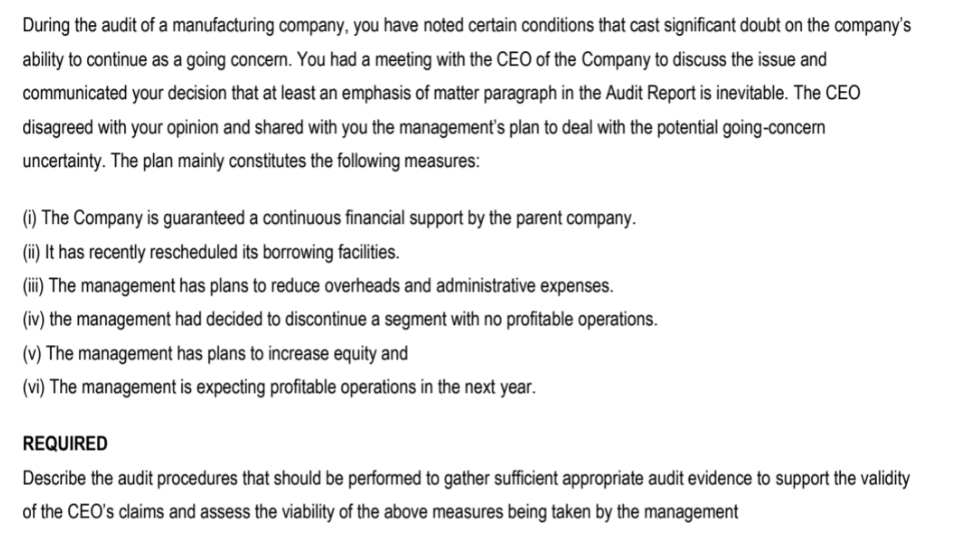 Auditing, this revision question is a 25 mark question, please give in