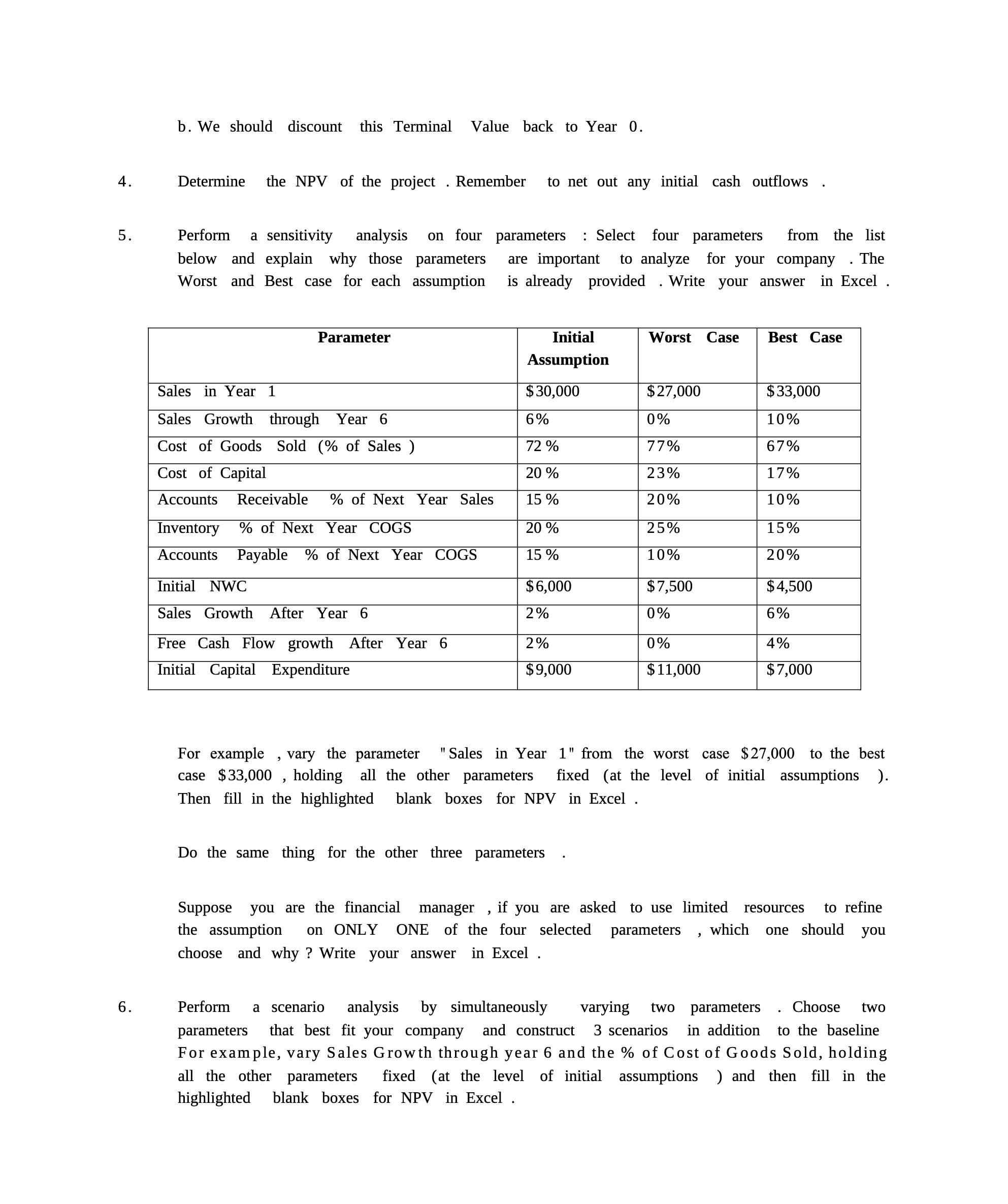 b. We should discount this Terminal Value back to Year 0.