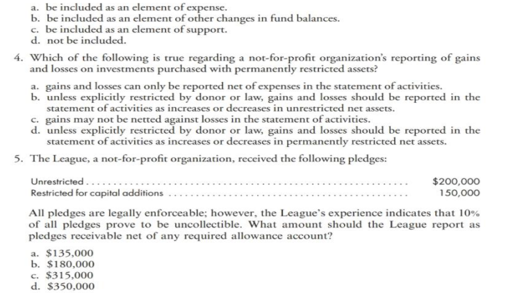answer for each of the following multiple-choice items. (Nos. 2-4 are AICPA