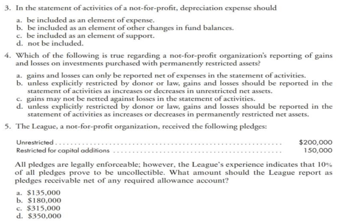 answer for each of the following multiple-choice items. (Nos. 2-4 are AICPA