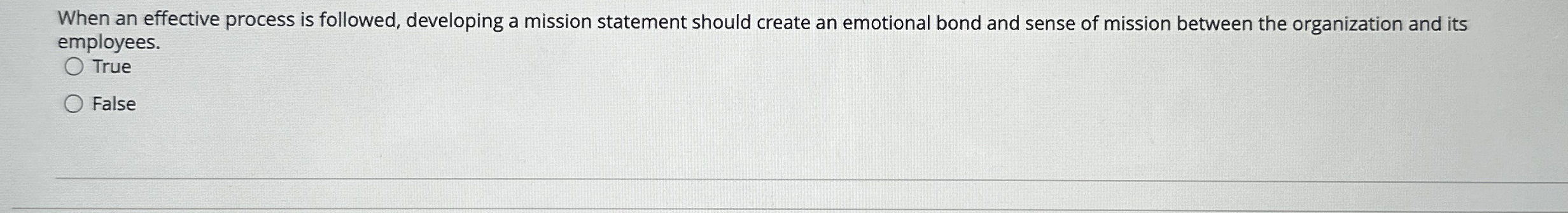  When an effective process is followed, developing a mission statement should