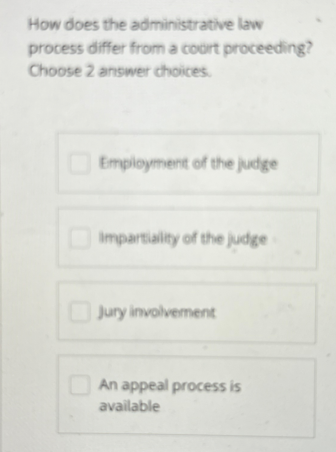  How does the administrative law process differ from a court proceeding?