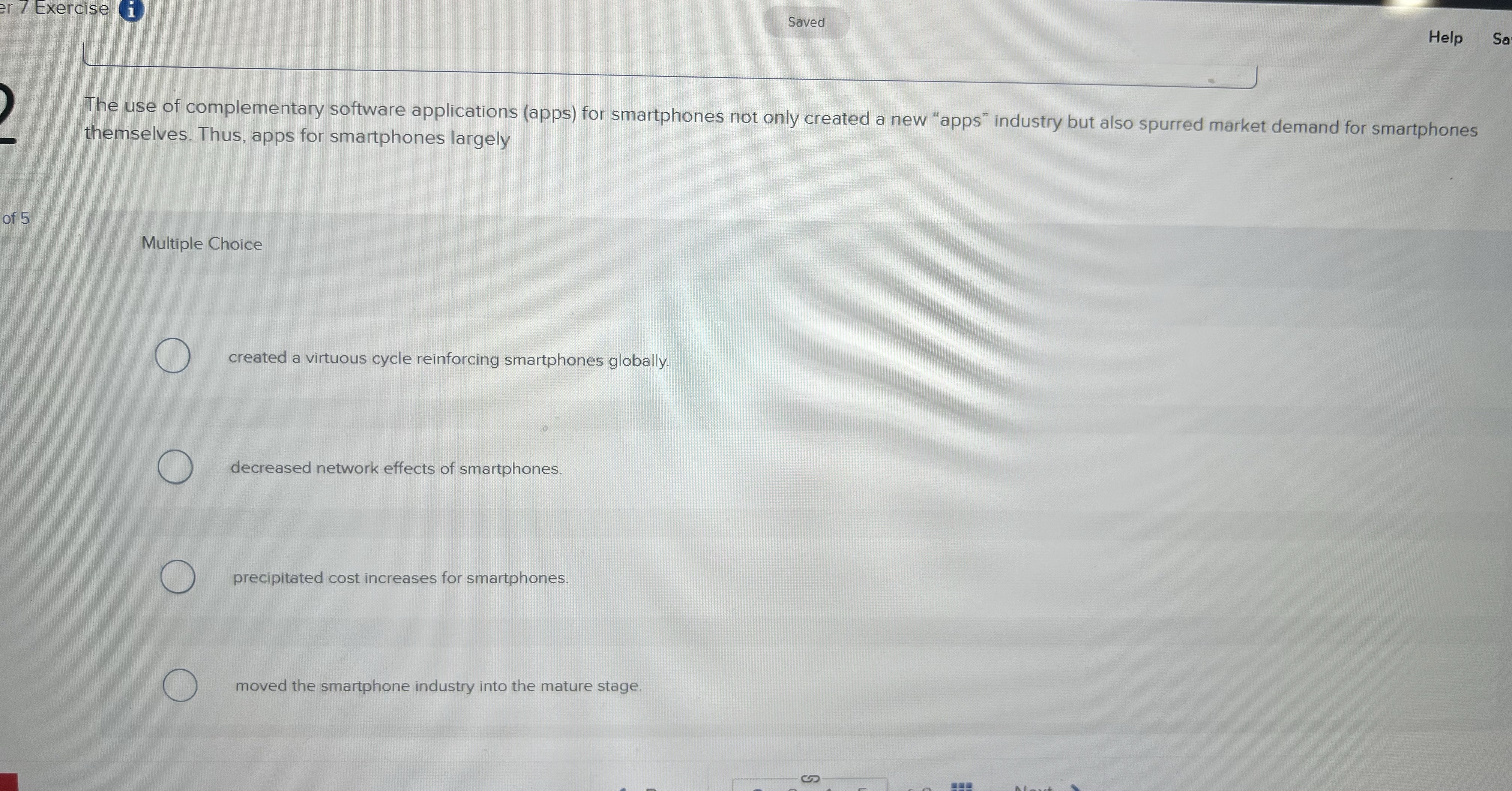  7 Exercise i Saved Help The use of complementary software applications