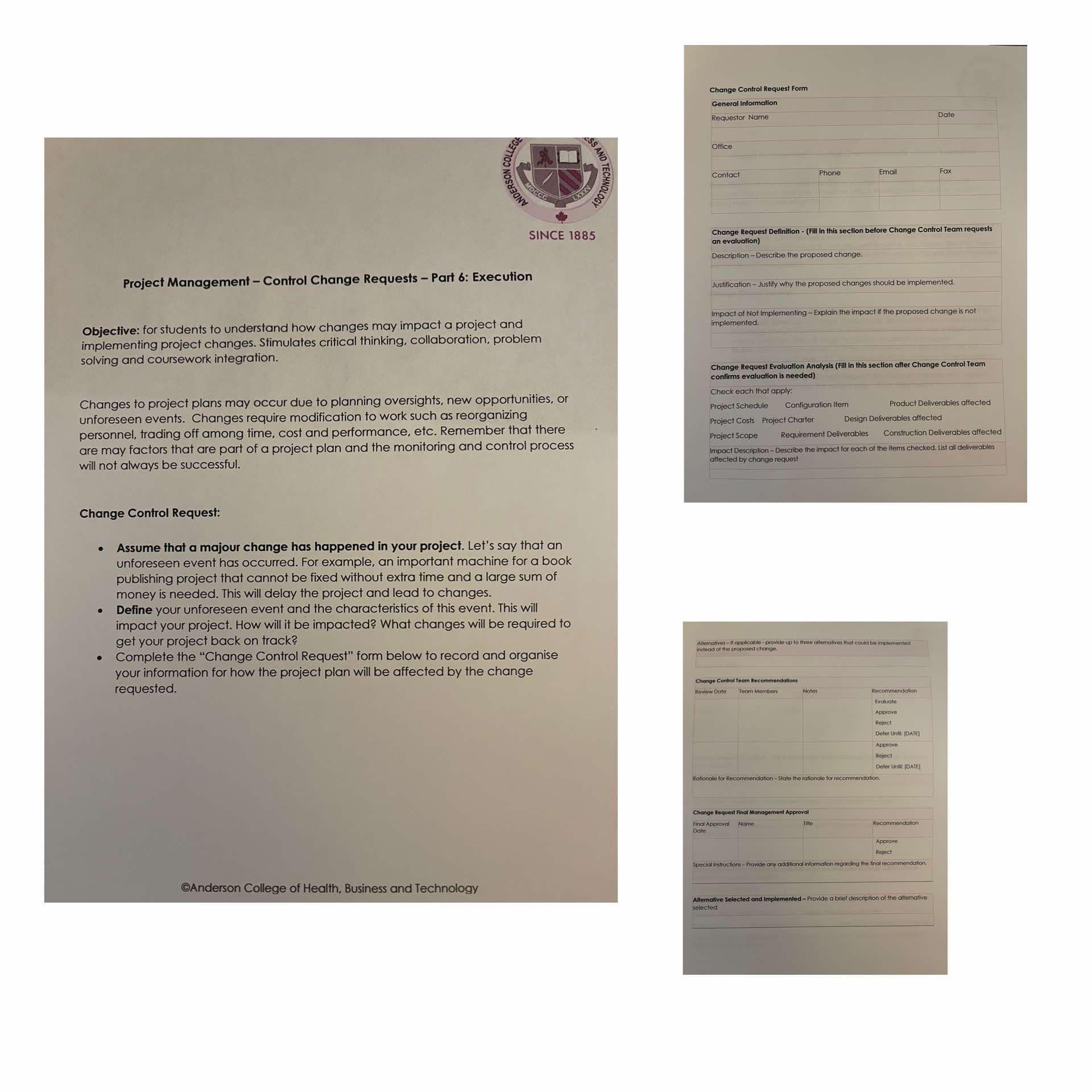  Change Control Request Form \table[[General Information],[Requestor Name,,,Date],[Office],[Contact,Phone,Email,Fax],[,,,]] Project Management - Control