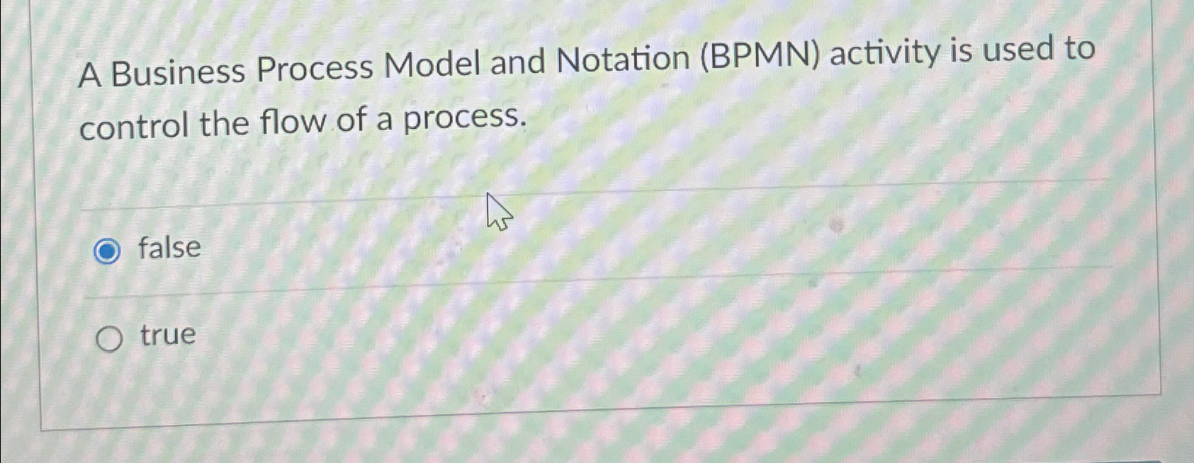  A Business Process Model and Notation (BPMN) activity is used to