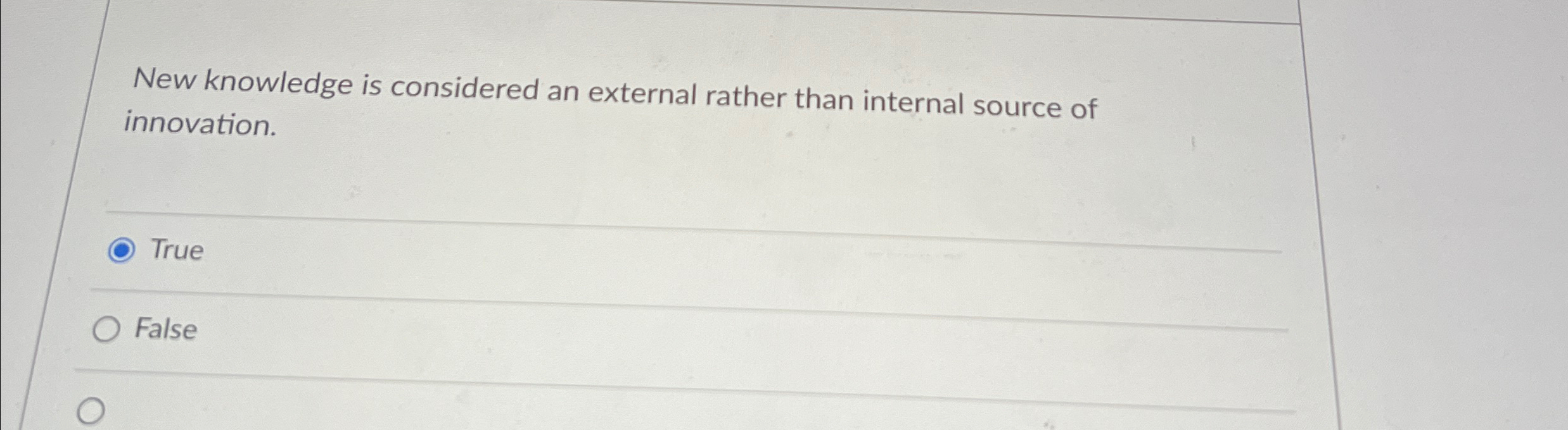  New knowledge is considered an external rather than internal source of