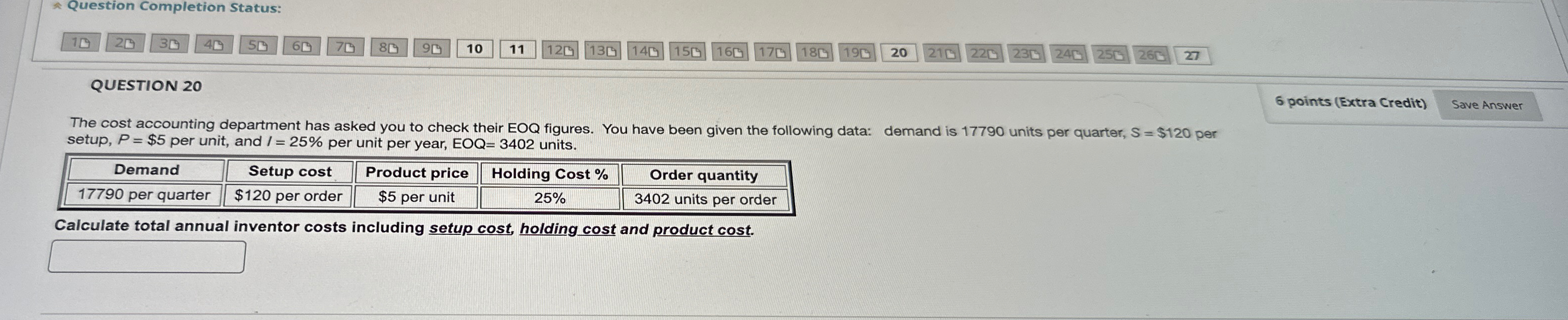  A Question Completion Status: 10 20 30 40 50 60 70