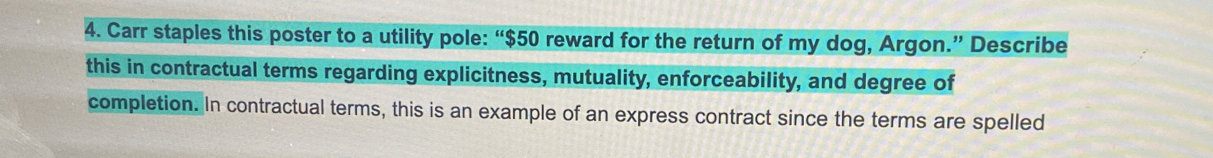  Carr staples this poster to a utility pole: " $50 reward