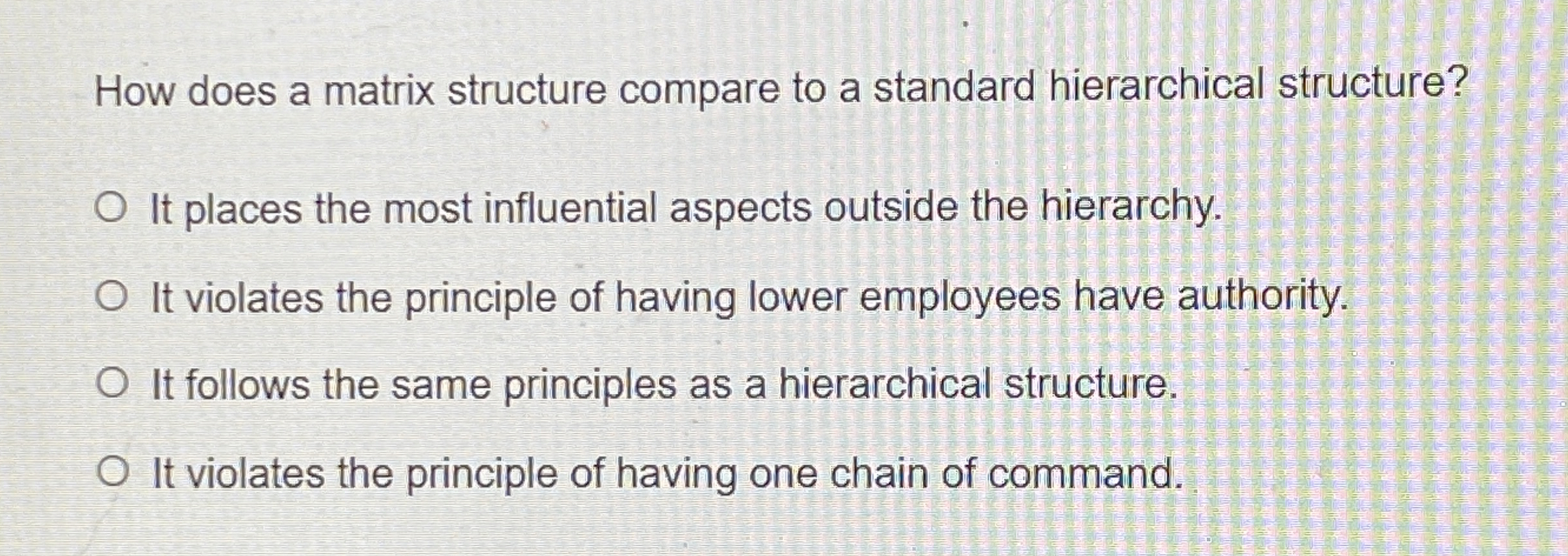  How does a matrix structure compare to a standard hierarchical structure?