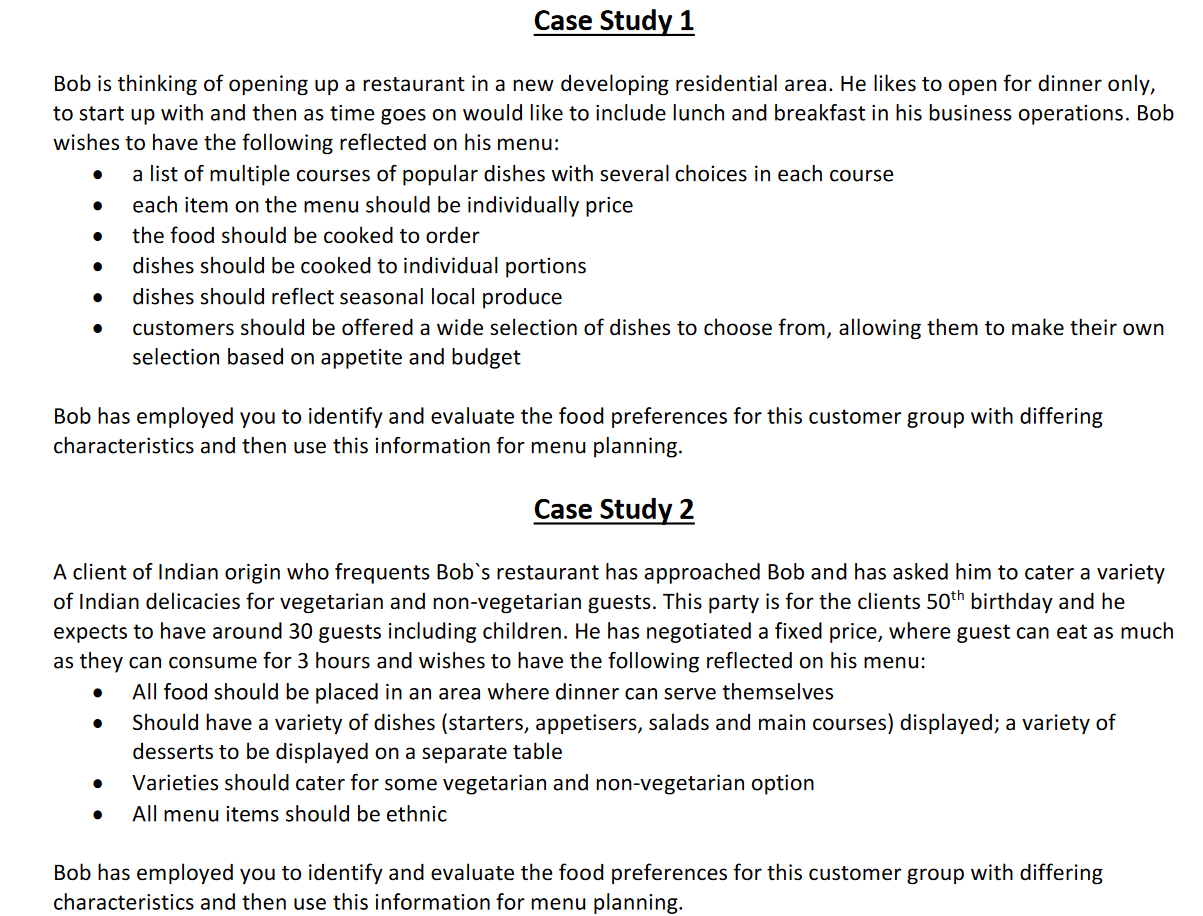 For this Task, from the following Case Study, you will be required