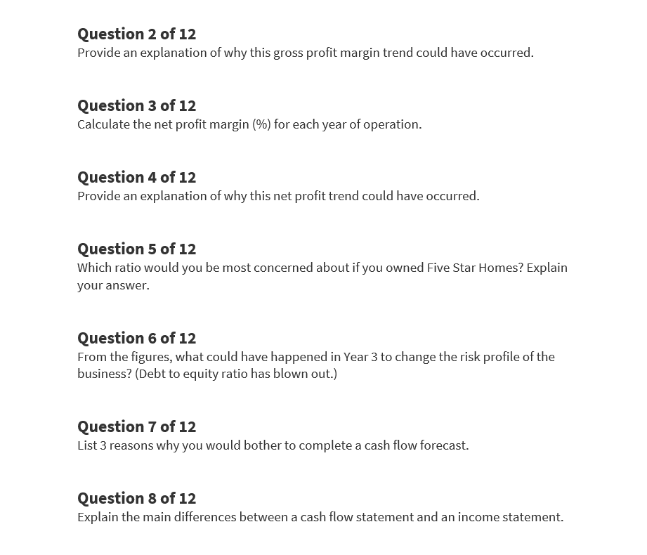 Industry Profit and Loss Year 1 Year 2 Year 3 Average Sales