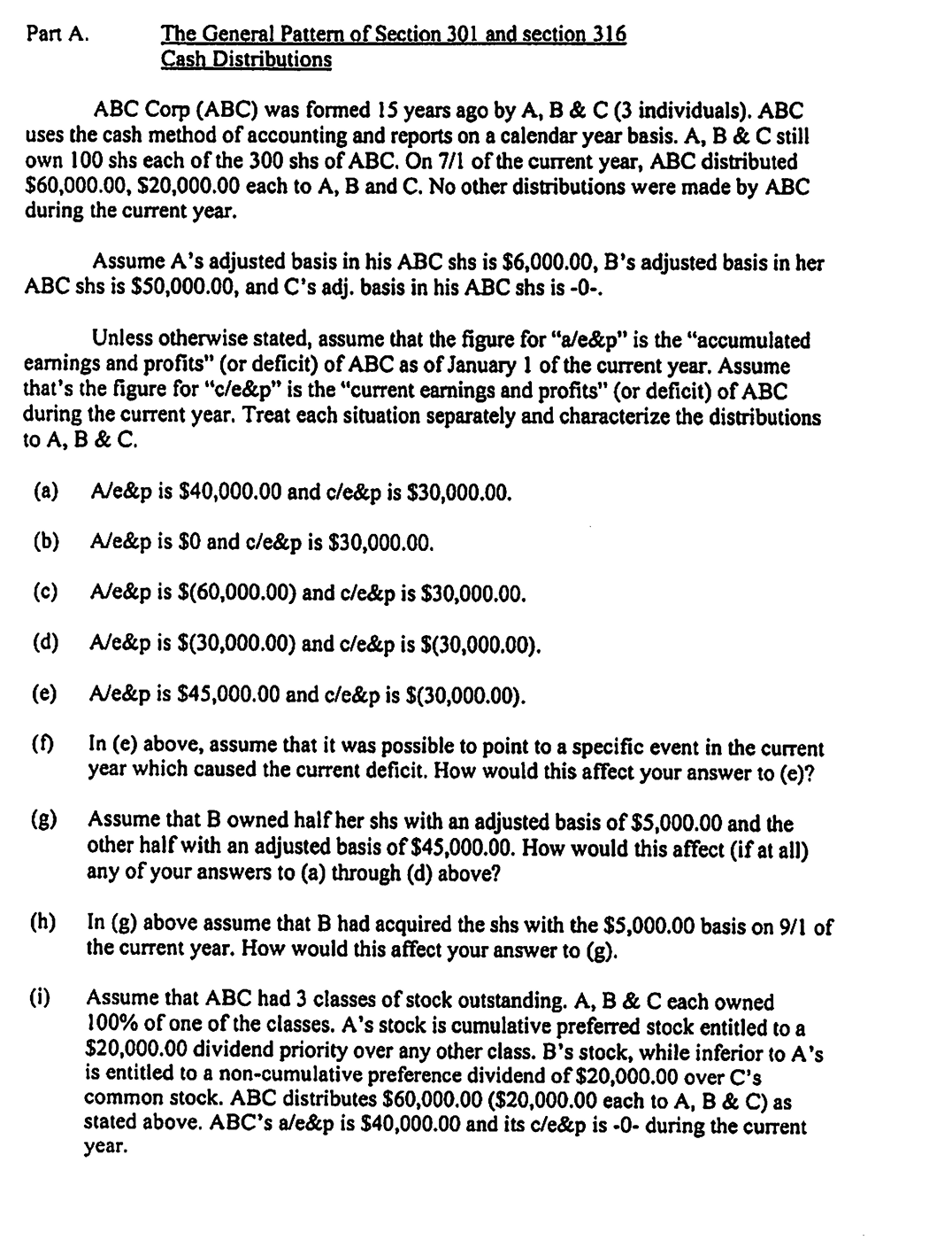Part A. The General Pattern of Section 301 and section 316