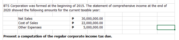 ANSWER THIS BASE ON PHILIPPINE SETTING EiTS Corporation was formed at the