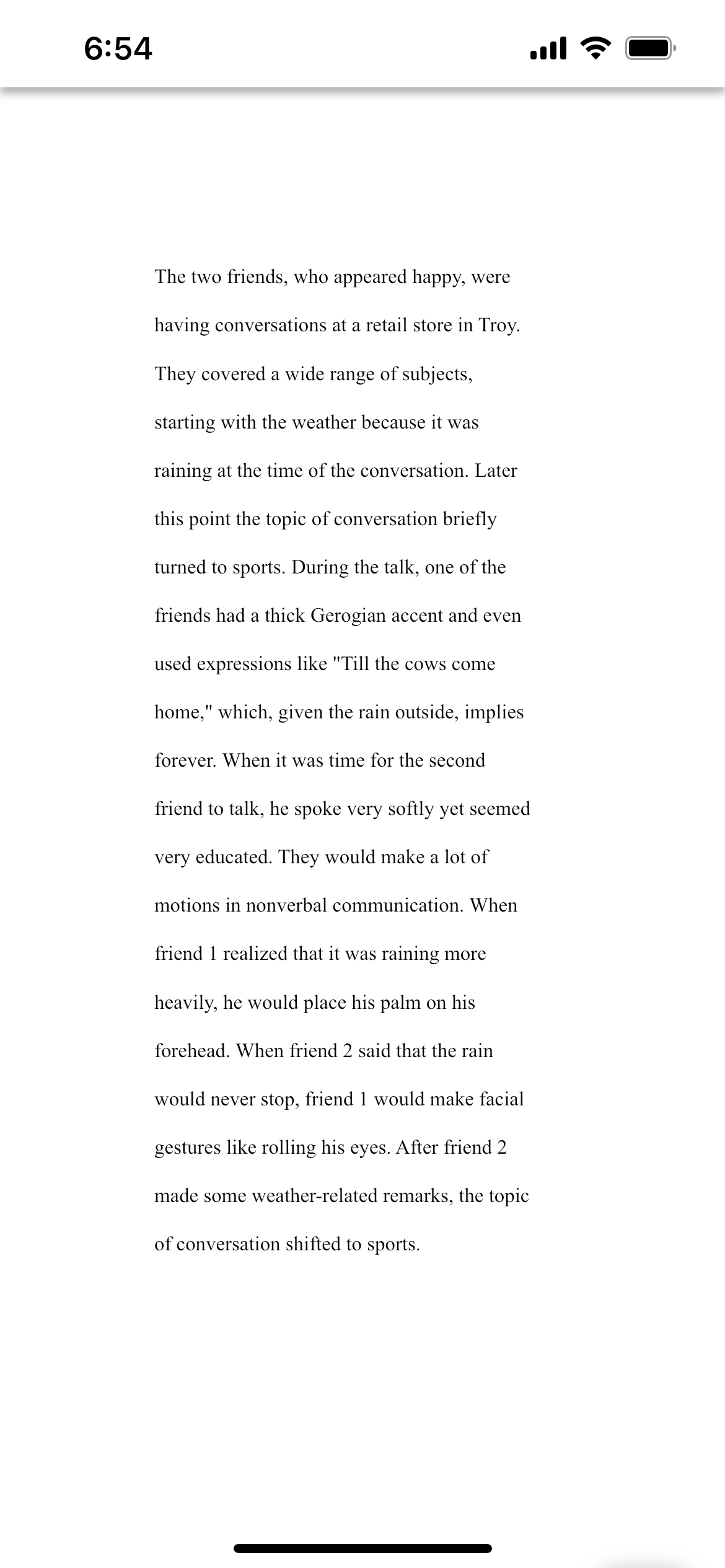  I need to do a conversation analysis on this topic below