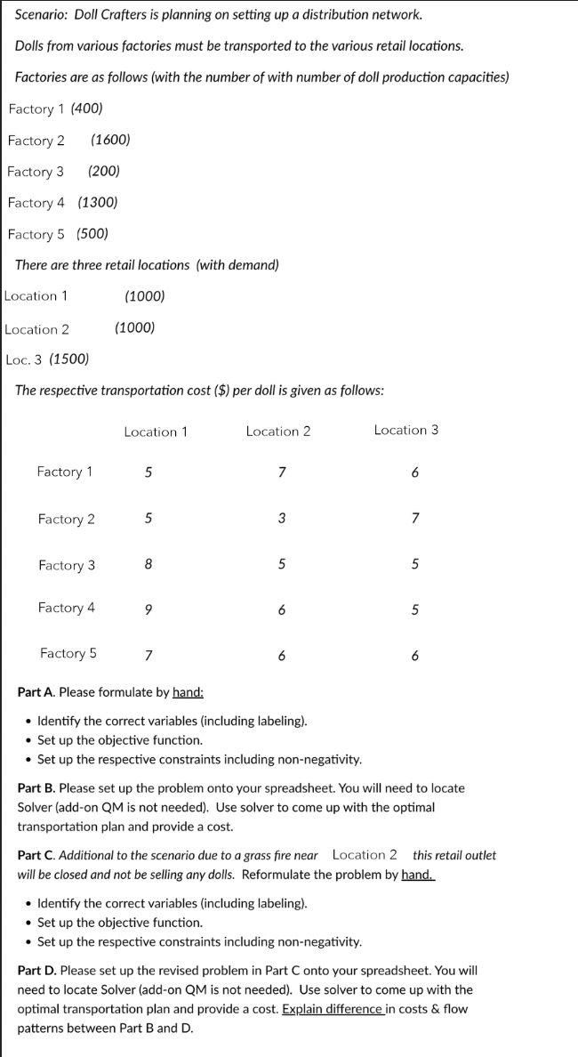  Please help quick! Will upvote ASAP! Scenario: Doll Crafters is planning