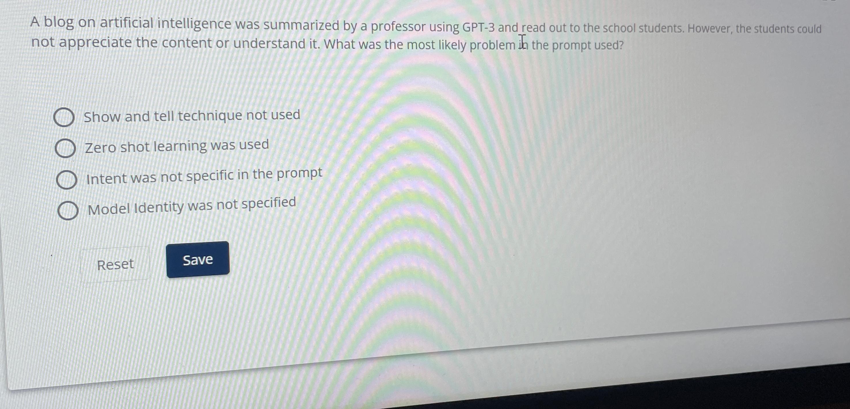  A blog on artificial intelligence was summarized by a professor using