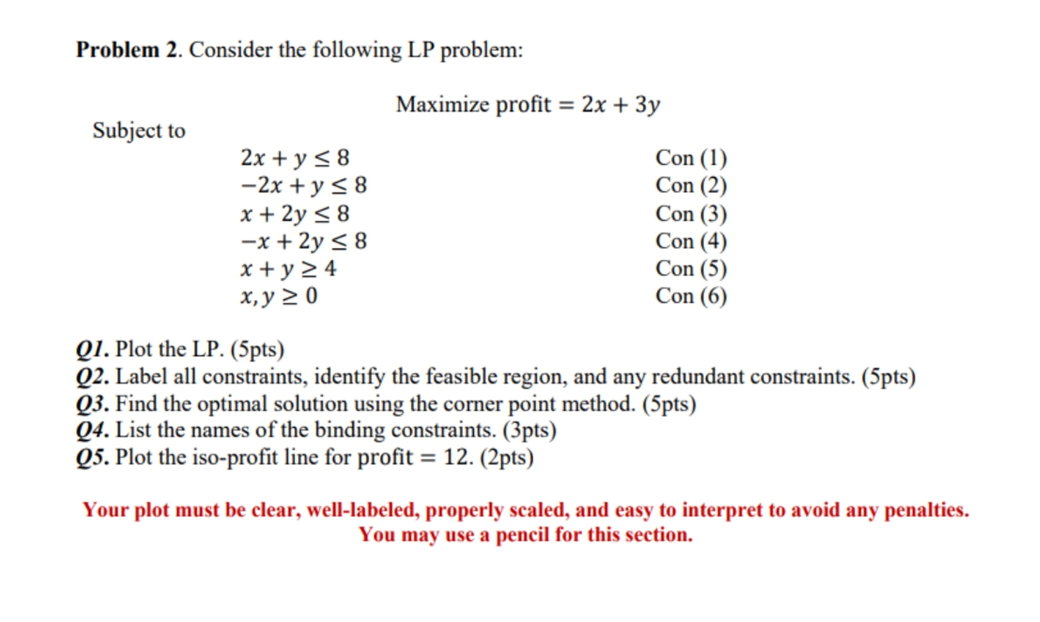  This course for Quantitative Methods in Engineering ManagementProblem 2. Consider the