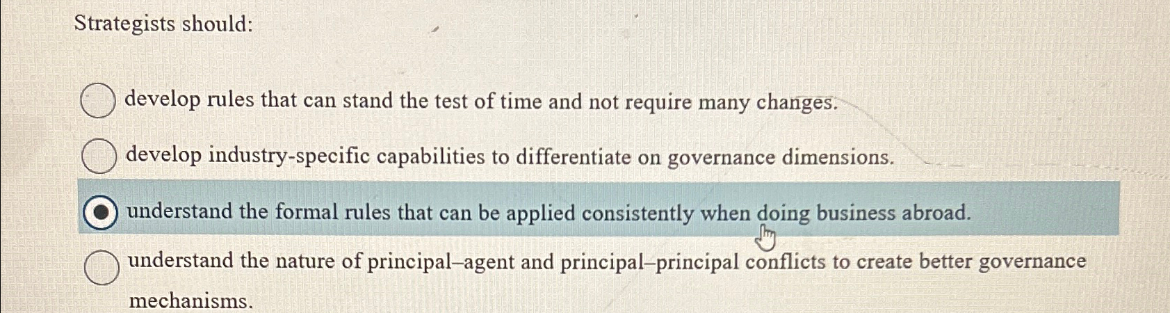  Strategists should: develop rules that can stand the test of time